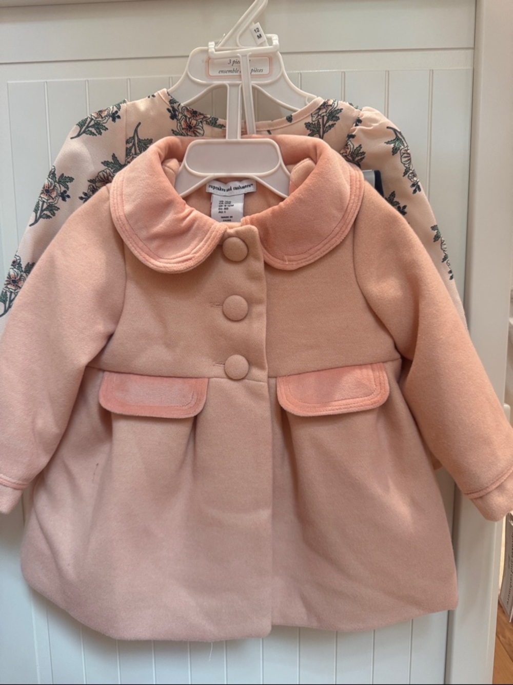 cupcakes & cashmere Peach Pink Girls' Coat blouse and pants